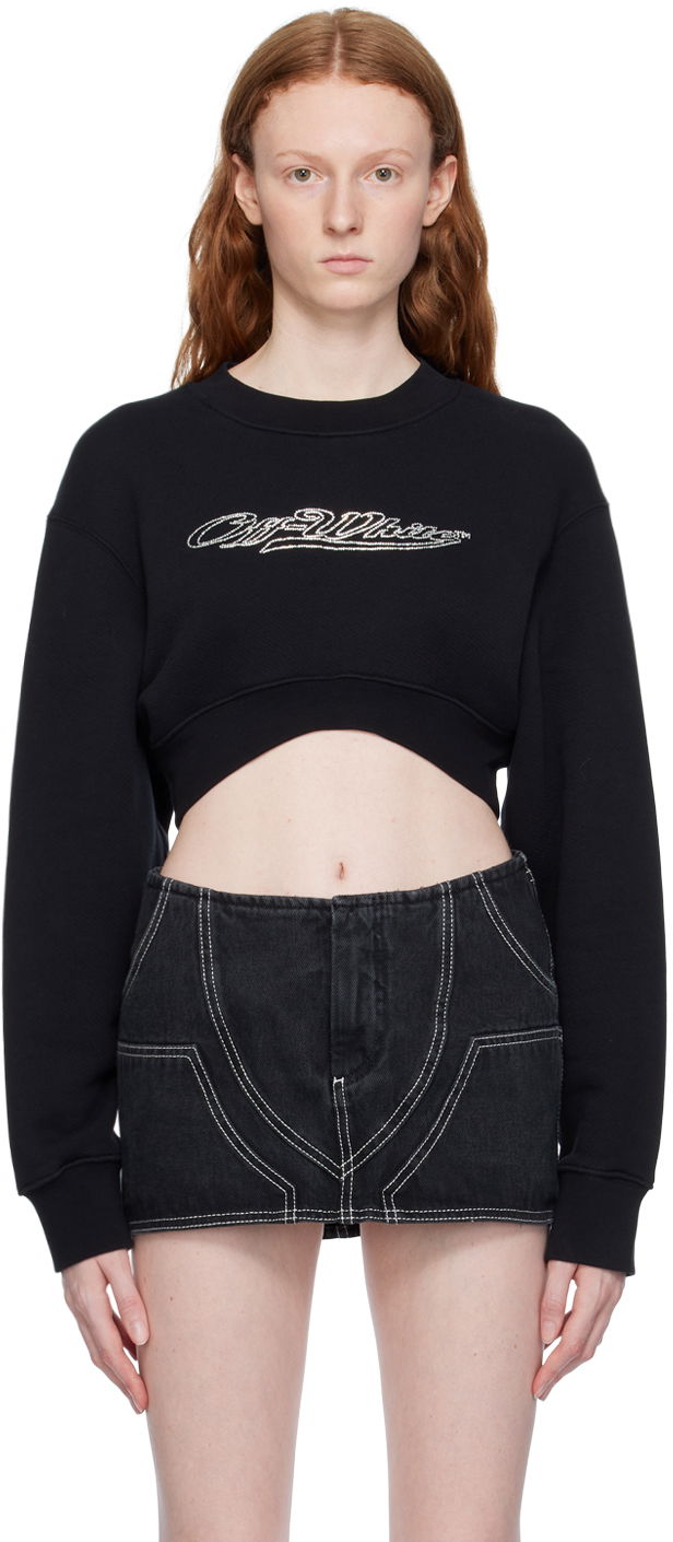 Tričko Off-White Black Bling Baseball Sweatshirt Čierna | OWBA035S23JER0011001, 0