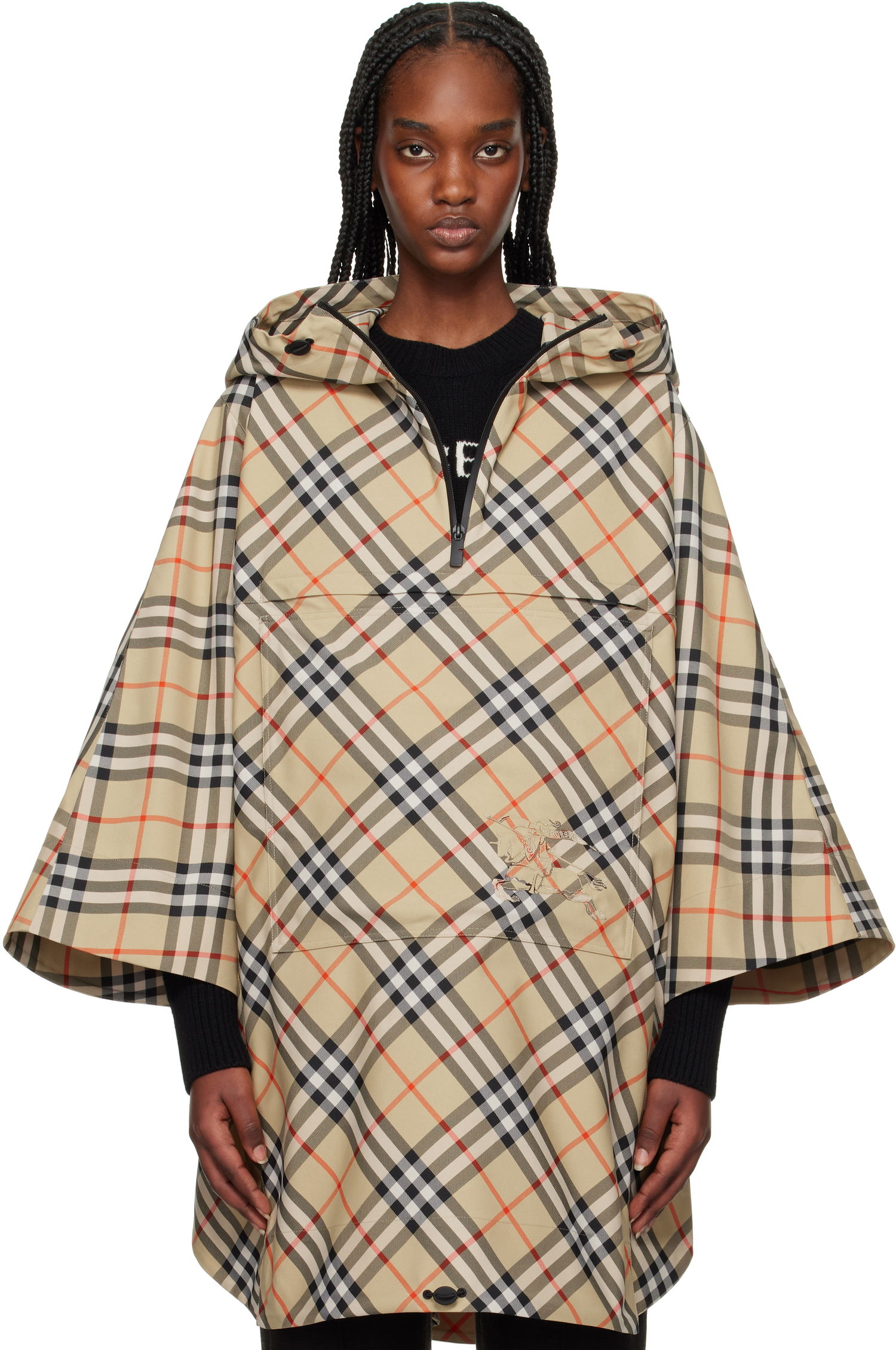Pláštenka Burberry Burberry Packaway Check Twill Cape Jacket Béžová | 8105325, 0