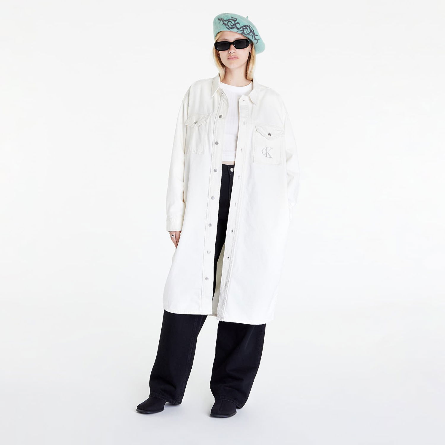 Šaty CALVIN KLEIN Long Jacket Dress Biela | J20J219358 1AA, 0