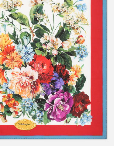Šál Dolce & Gabbana Dolce & Gabbana 70x70 Silk Twill Floral Print Foulard Rôznofarebný | FN092RGDC7BHS5PC, 3