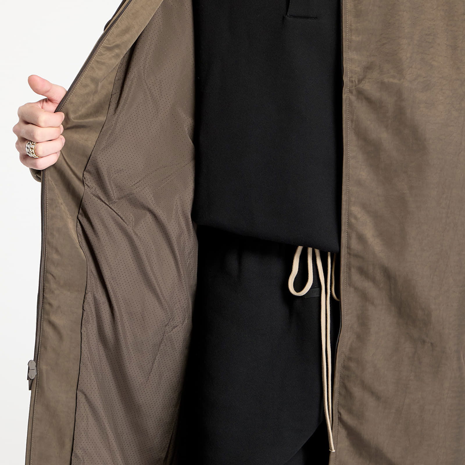 Textured Nylon Trench Coat