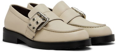 Tenisky a topánky BY FAR SSENSE Work Capsule Rafael Buckled Leather Loafers Béžová | 23CASOLOLCENAP, 3