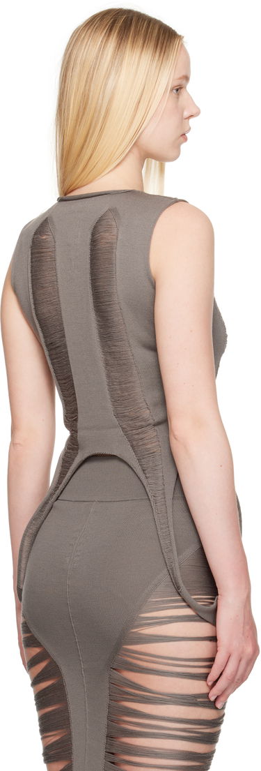 Tielko Rick Owens Rick Owens Hollywood Tanja Destroyed Tank Top Šedá | RO01E7615 KGRIDM, 2