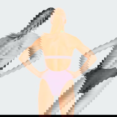 Plavky adidas Performance Sportswear Colorblock Swimsuit Fialová | IQ3952, 2