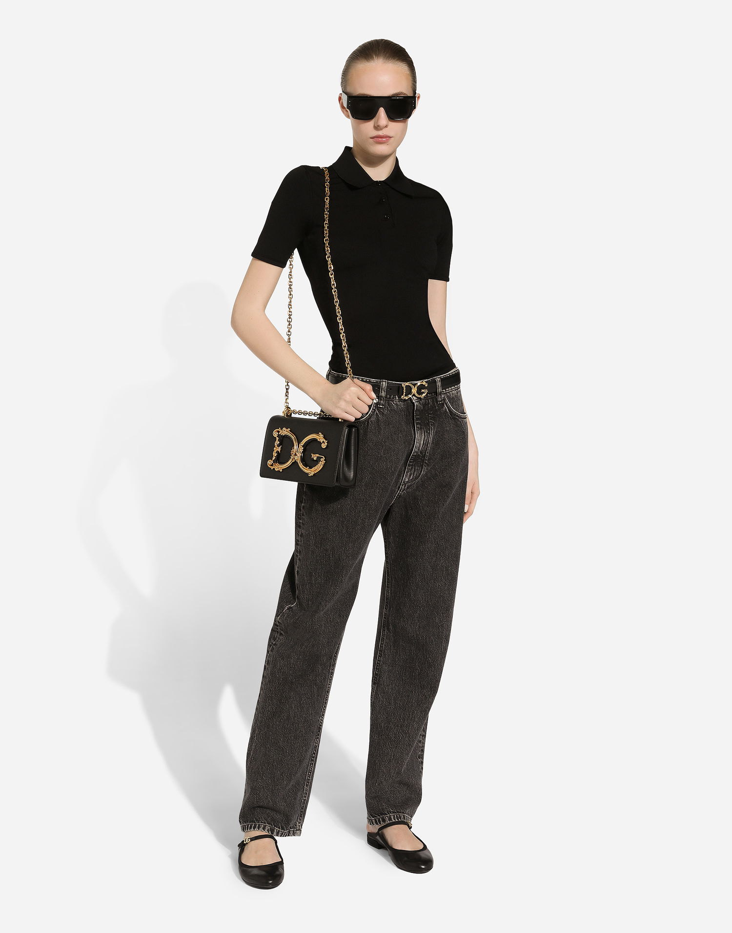 Kabelka Dolce & Gabbana Dolce & Gabbana Nappa Leather DG Girls Shoulder Bag Čierna | BB6498AZ80180999, 1