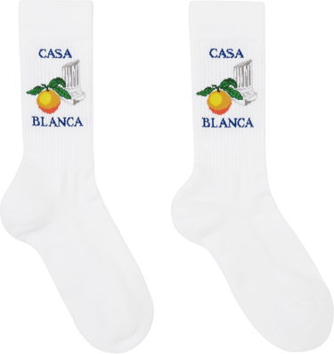 Ponožky Casablanca White Orange Column Socks Biela | APS25-ACC-010-05, 0