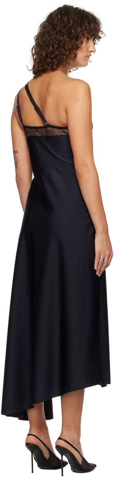 Šaty Coperni Asymmetric Lace Midi Dress Čierna | COPR135545, 2