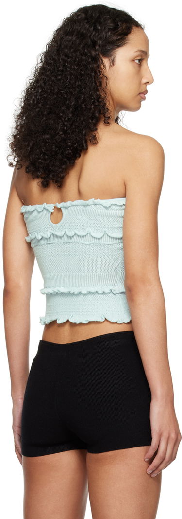 Tielko GUIZIO Guizio Balena Smocked Tube Top Tyrkysová | R24608S035, 2