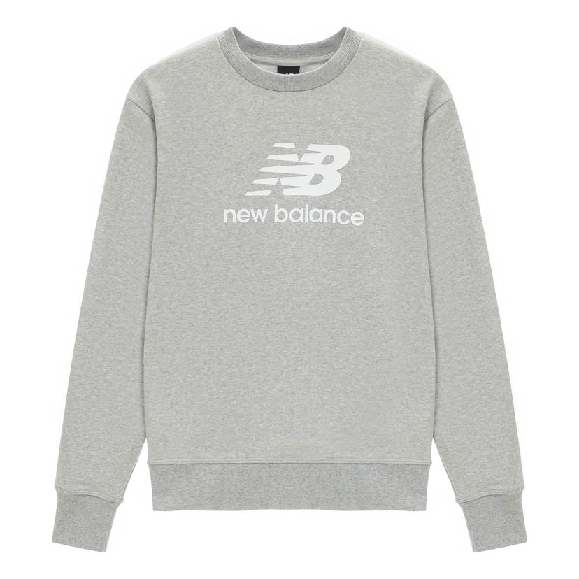 Sveter New Balance Essentials Stacked Logo Crewneck Sweatshirt Šedá | AMT31538-AG