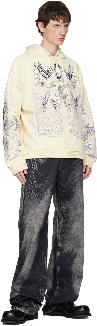 Mikina Who Decides War Ascension Distressed Graphic Print Hoodie Žltá | 1110050001FW25, 3