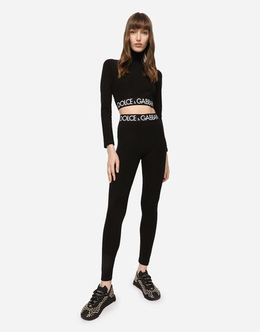 Legíny Dolce & Gabbana Dolce & Gabbana Jersey Leggings With Branded Elastic Čierna | FTB5TTFUGFJN0000, 3