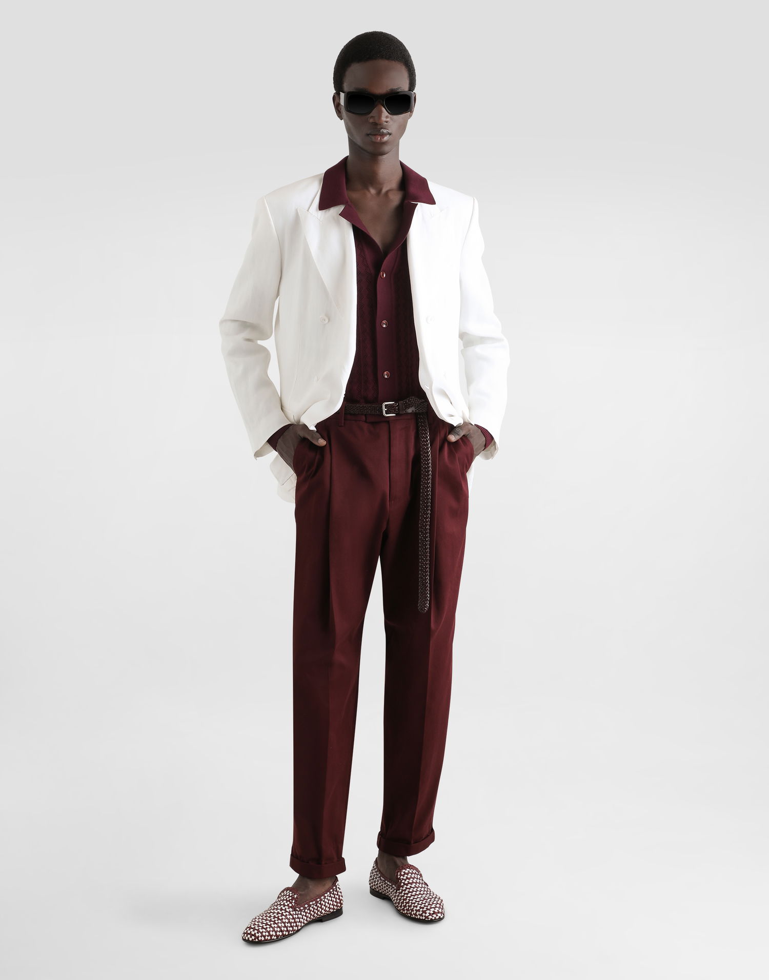 Nohavice Dolce & Gabbana Dolce & Gabbana Cotton Gabardine Pants With Double Darts Vínová | GP10DTFUFNVM5039_1, 1