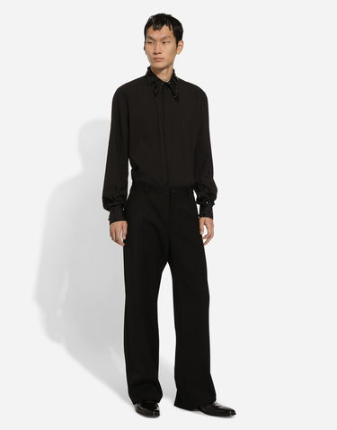 Košeľa Dolce & Gabbana Shirt With Rhinestone Embroidery Čierna | G5JL8ZGH173N0000, 1