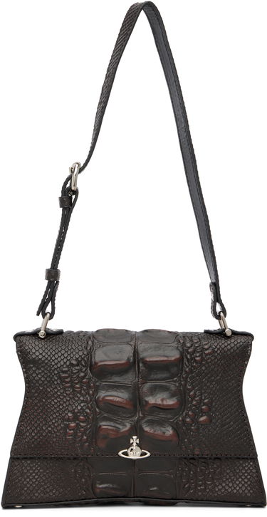 Taška cez rameno Vivienne Westwood Bianca Crocodile-Effect Shoulder Bag Hnedá | 4603000LW-L00BO-, 0