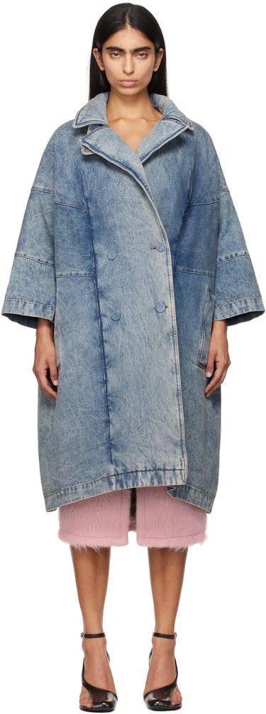Kabáty Dries Van Noten Dries Van Noten Long Denim Coat Modrá | 242-010221-9390, 0