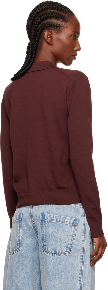 Polo tričko We11done We11done Double Patched Knit Polo Vínová | WD-KT2-25-679-W-WN, 2