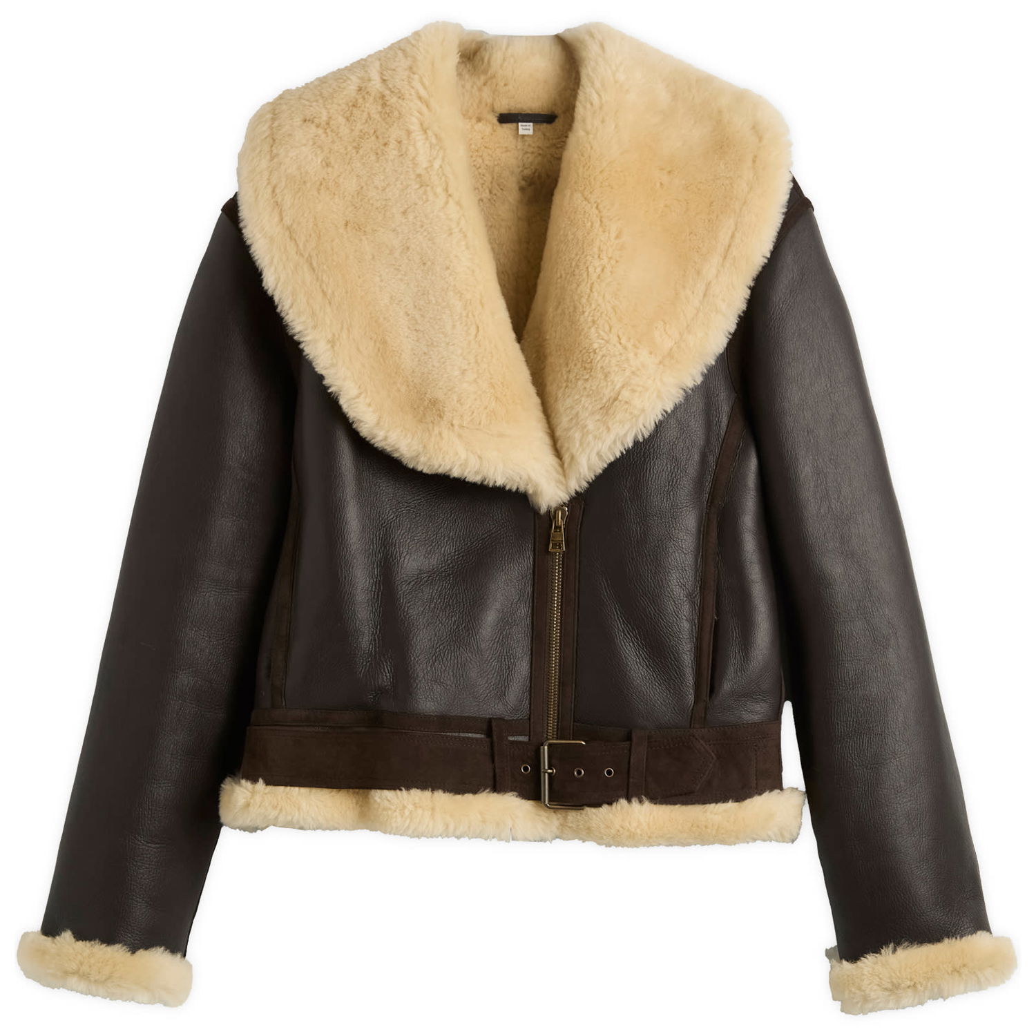 Bunda JW Anderson JW Anderson Aviator Shearling Jacket, Size Small Hnedá | LJ0059-LT0123-685, 0