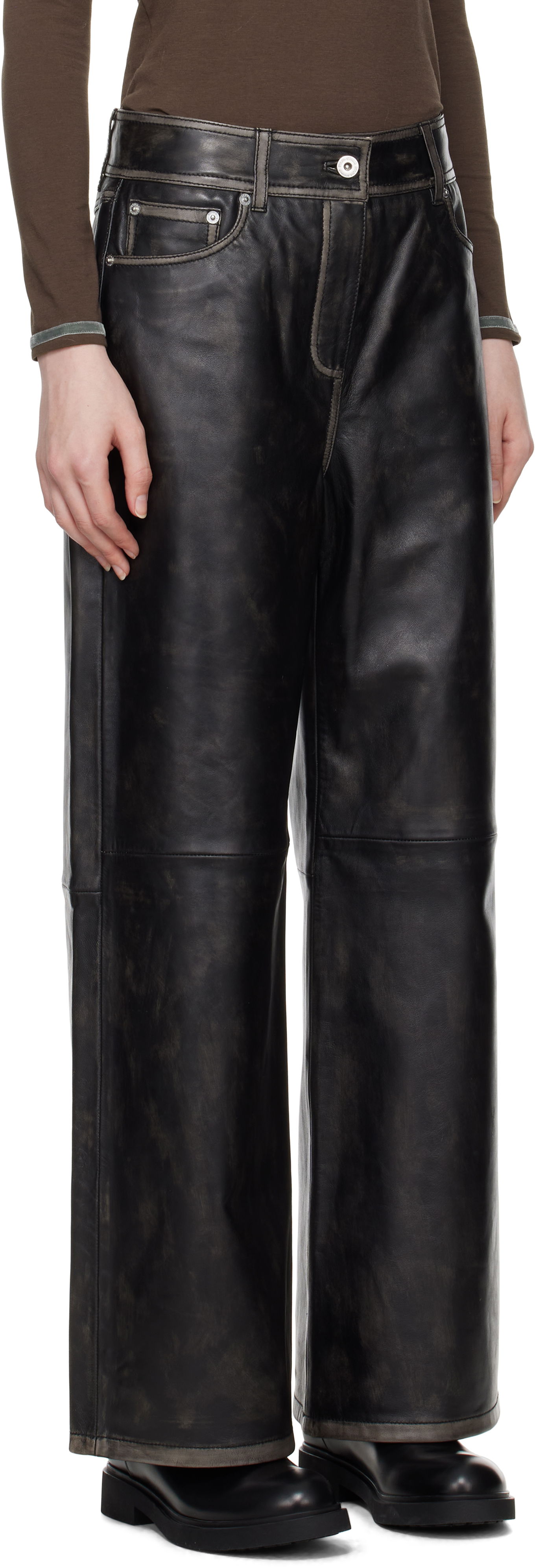 Stand Studio Mylah Wide-Leg Leather Pants
