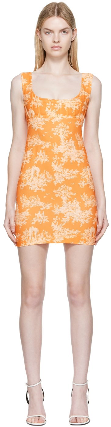 Šaty Miaou Miaou Vivi Toile Print Mini Dress Oranžová | 5022-CL-CMT-SCR, 0