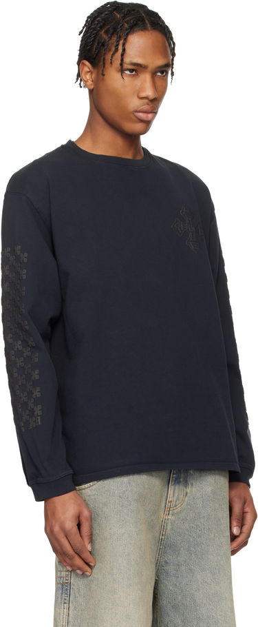 Mikina Rhude Rhude Cross Long Sleeve T-Shirt Navy | RHPS25TT12012, 1